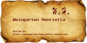 Weingarten Henrietta névjegykártya