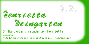 henrietta weingarten business card